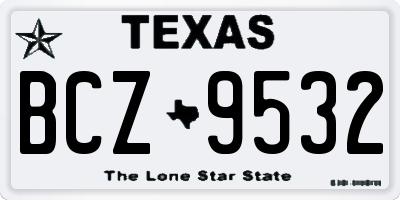 TX license plate BCZ9532