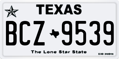TX license plate BCZ9539