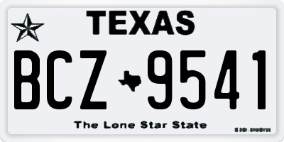 TX license plate BCZ9541