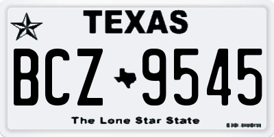 TX license plate BCZ9545