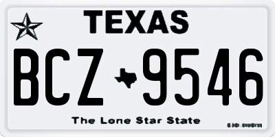 TX license plate BCZ9546