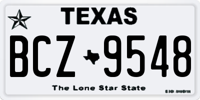 TX license plate BCZ9548