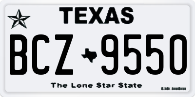 TX license plate BCZ9550