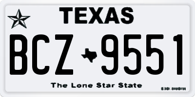 TX license plate BCZ9551