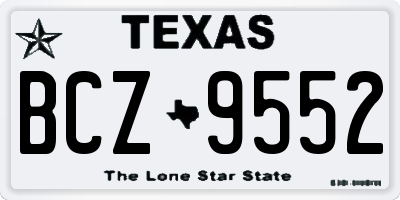 TX license plate BCZ9552