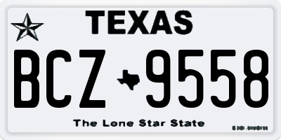 TX license plate BCZ9558