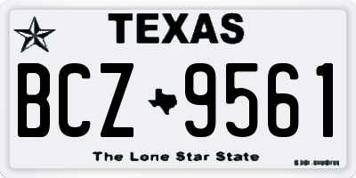 TX license plate BCZ9561