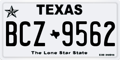 TX license plate BCZ9562