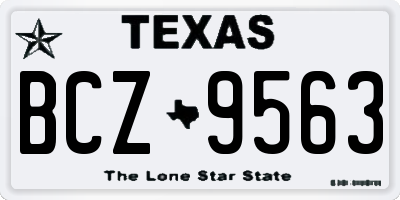 TX license plate BCZ9563