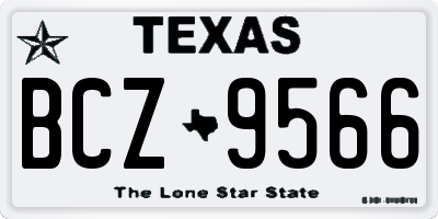 TX license plate BCZ9566