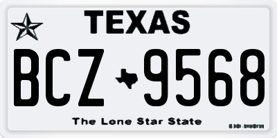 TX license plate BCZ9568