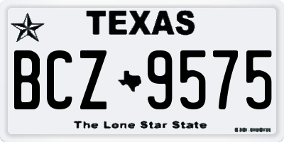 TX license plate BCZ9575