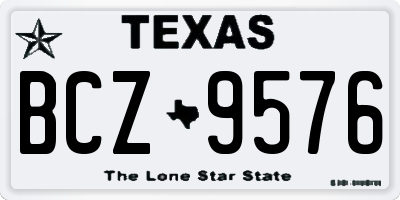TX license plate BCZ9576