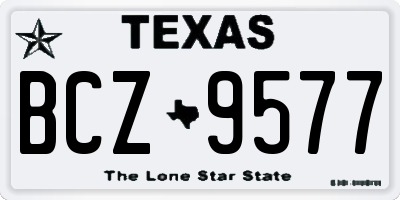 TX license plate BCZ9577