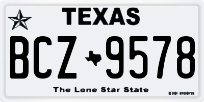 TX license plate BCZ9578