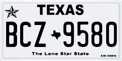 TX license plate BCZ9580