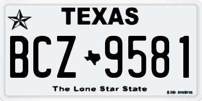 TX license plate BCZ9581