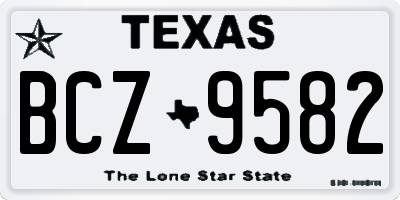 TX license plate BCZ9582