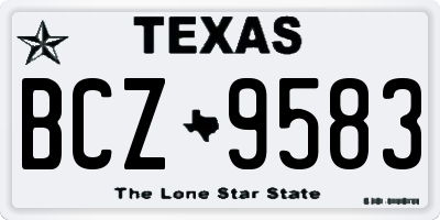 TX license plate BCZ9583