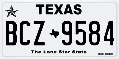 TX license plate BCZ9584