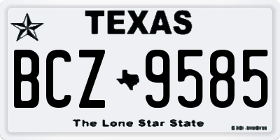 TX license plate BCZ9585