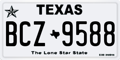 TX license plate BCZ9588
