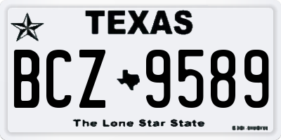 TX license plate BCZ9589