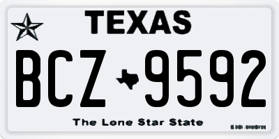 TX license plate BCZ9592