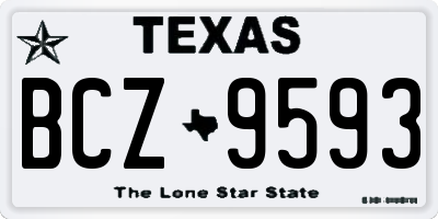 TX license plate BCZ9593