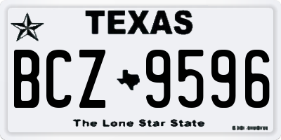 TX license plate BCZ9596