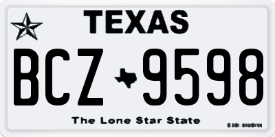 TX license plate BCZ9598