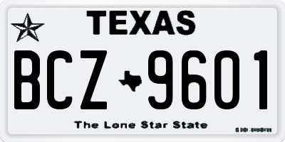 TX license plate BCZ9601