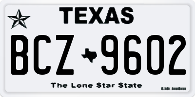TX license plate BCZ9602