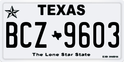 TX license plate BCZ9603