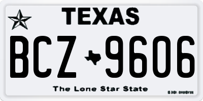 TX license plate BCZ9606