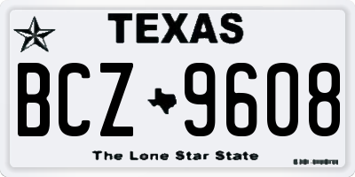 TX license plate BCZ9608