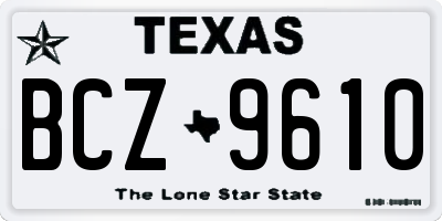 TX license plate BCZ9610