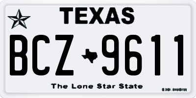 TX license plate BCZ9611