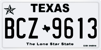 TX license plate BCZ9613