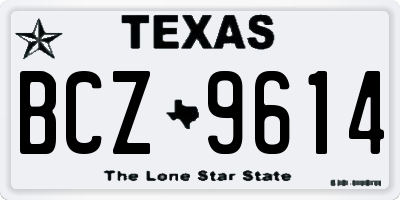 TX license plate BCZ9614