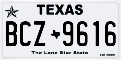TX license plate BCZ9616