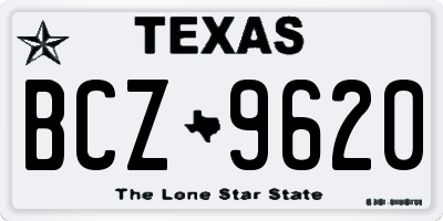 TX license plate BCZ9620