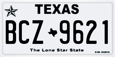 TX license plate BCZ9621