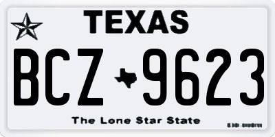 TX license plate BCZ9623