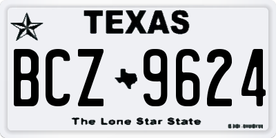 TX license plate BCZ9624
