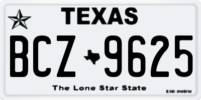 TX license plate BCZ9625