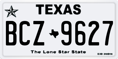 TX license plate BCZ9627