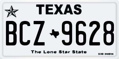 TX license plate BCZ9628