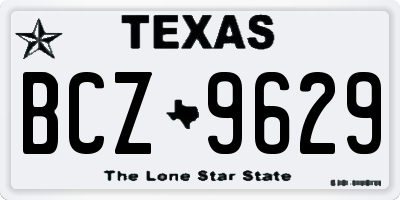 TX license plate BCZ9629