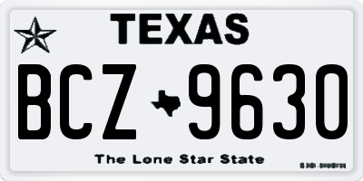 TX license plate BCZ9630